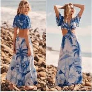 Farm Rio Tropical Grove Backless Macaw Maxi Dress